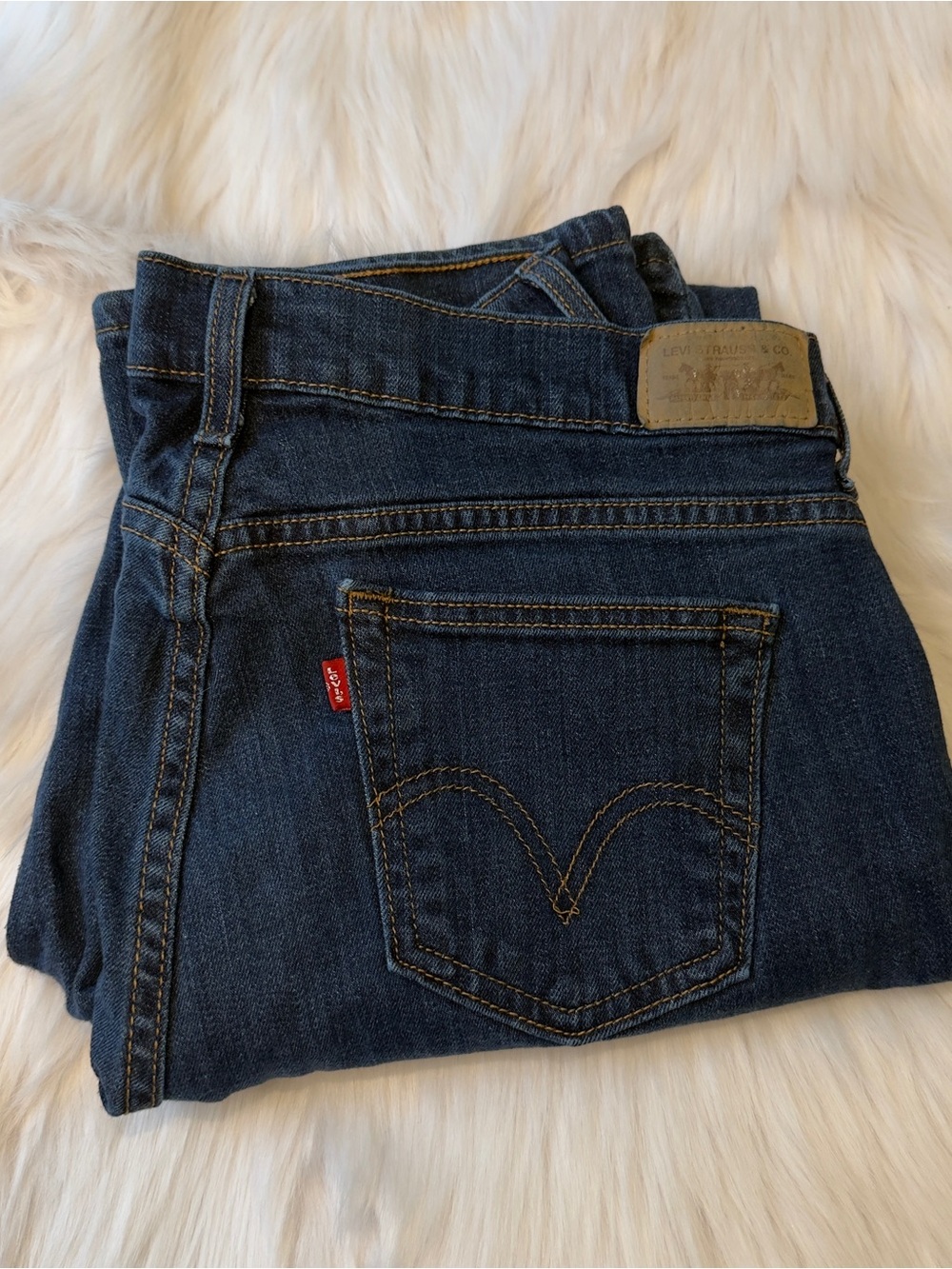 Levi's Dark Indigo Straight Leg Jeans with Red Tab
